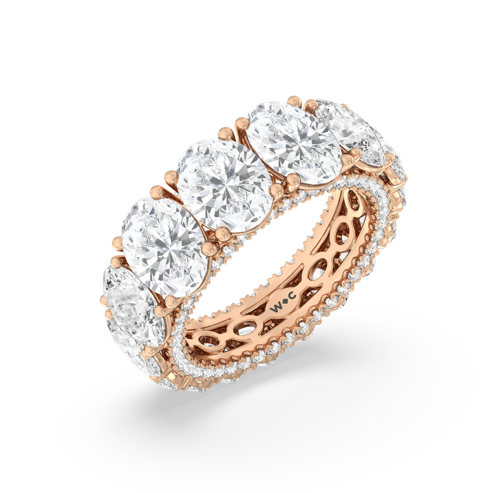 The Broome Diamond Band with 18KT Rose Gold Cut Diamond in 14KT Rose Gold view 4
