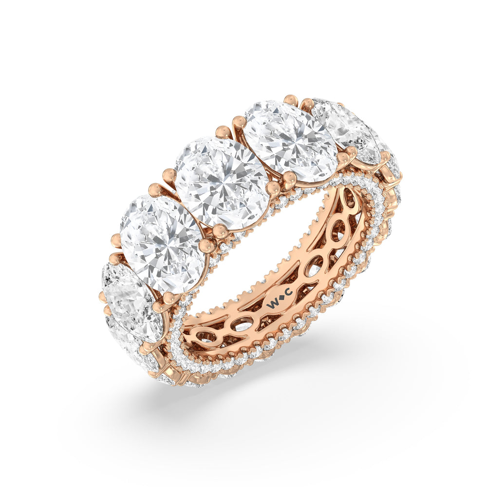 The Columbus Circle Eternity Ring with 8 1/2 Cut Diamond in 14KT Rose Gold view 3
