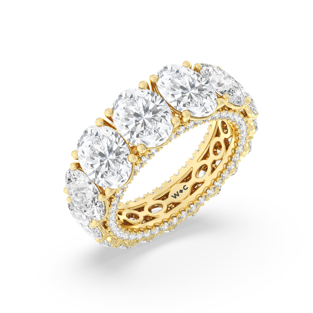 The Broome Diamond Band with 18KT Yellow Gold Cut Diamond in 14KT Yellow Gold view 4
