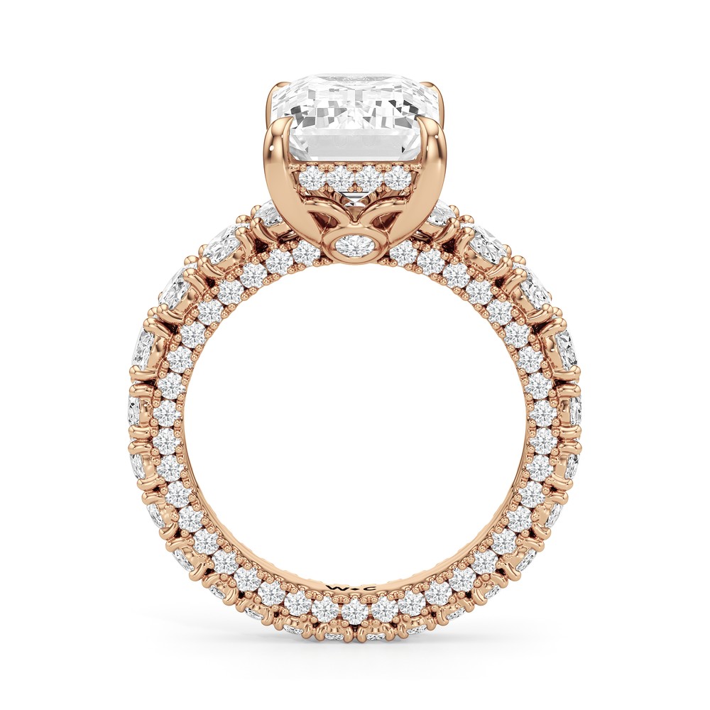 The Broome Ring with Emerald Cut Diamond in 14KT Rose Gold view 4
