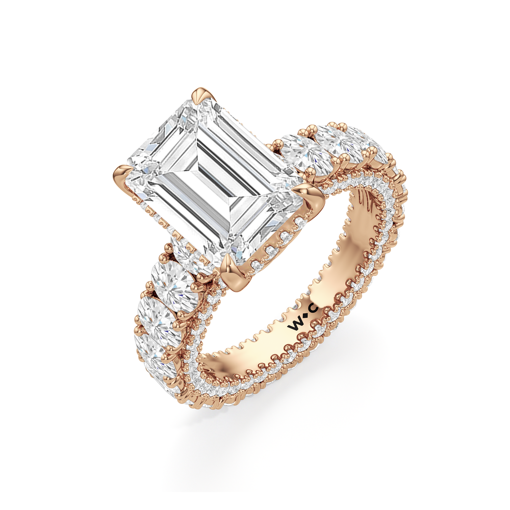 The Broome Ring with Emerald Cut Diamond in 14KT Rose Gold view 5
