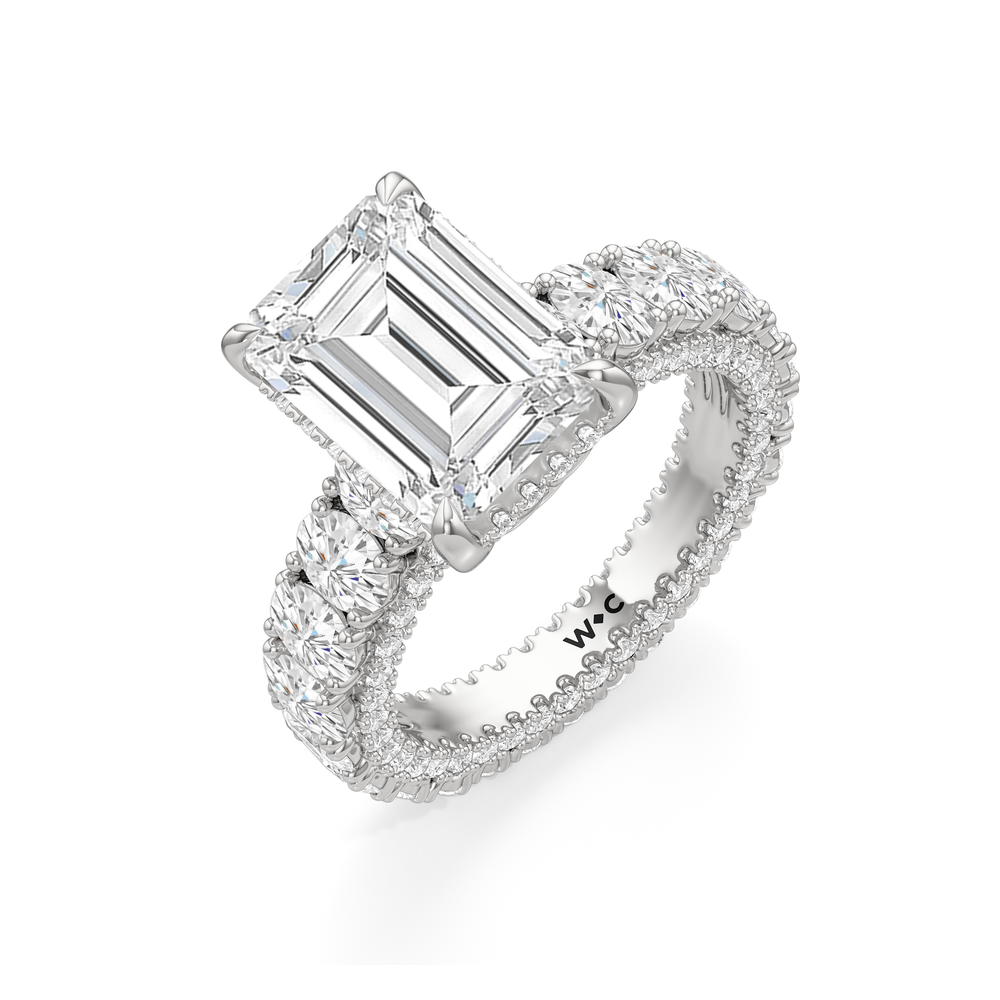 The Broome Ring with Emerald Cut Diamond in 14KT Platinum view 5
