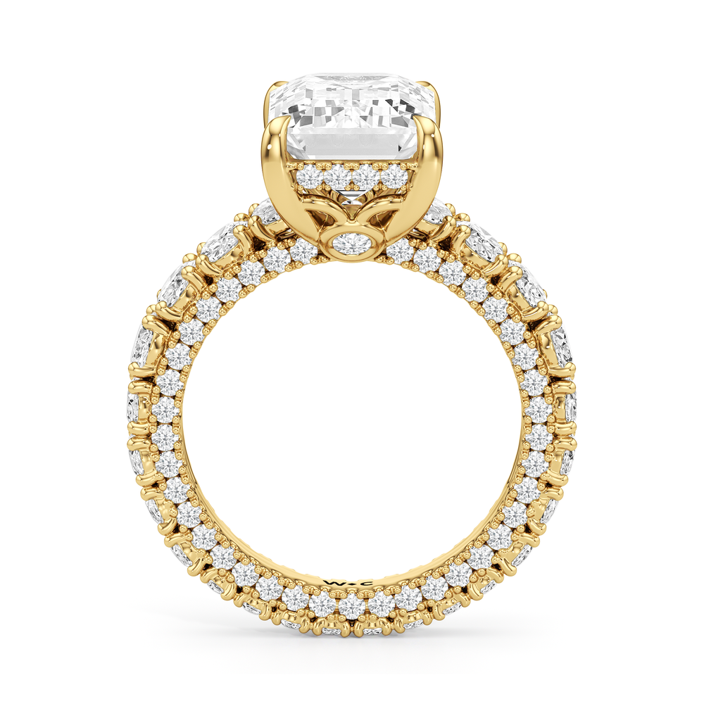 The Broome Ring with Emerald Cut Diamond in 14KT Yellow Gold view 4
