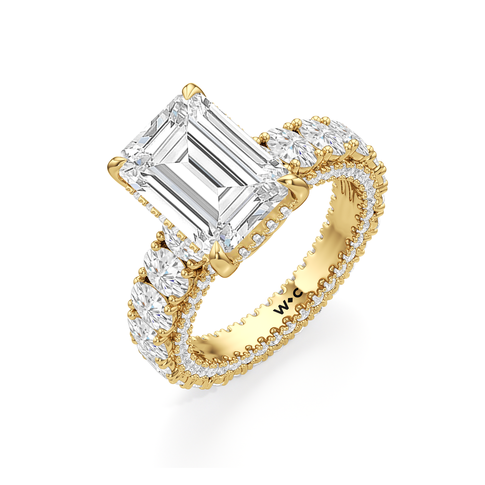 The Broome Ring with Emerald Cut Diamond in 14KT Yellow Gold view 5
