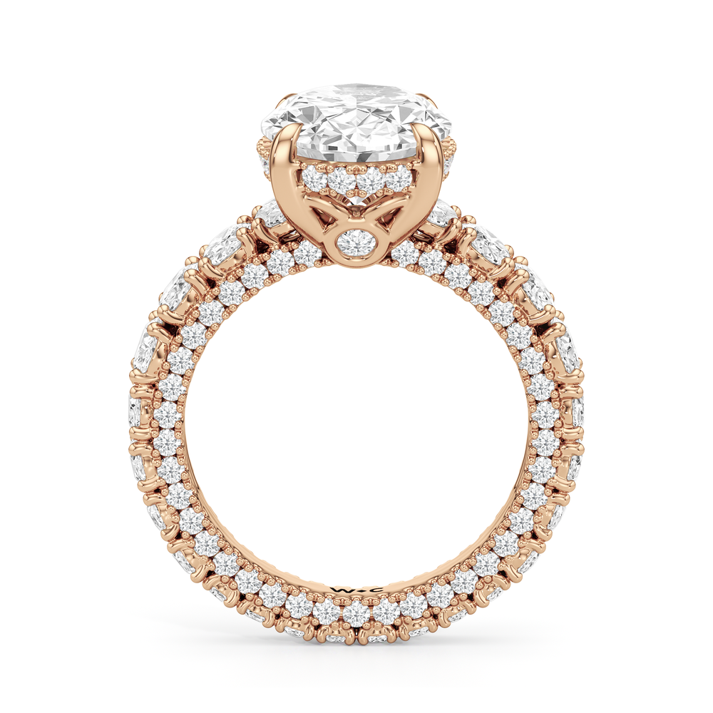 The Broome Ring with Oval Cut Diamond in 14KT Rose Gold view 4
