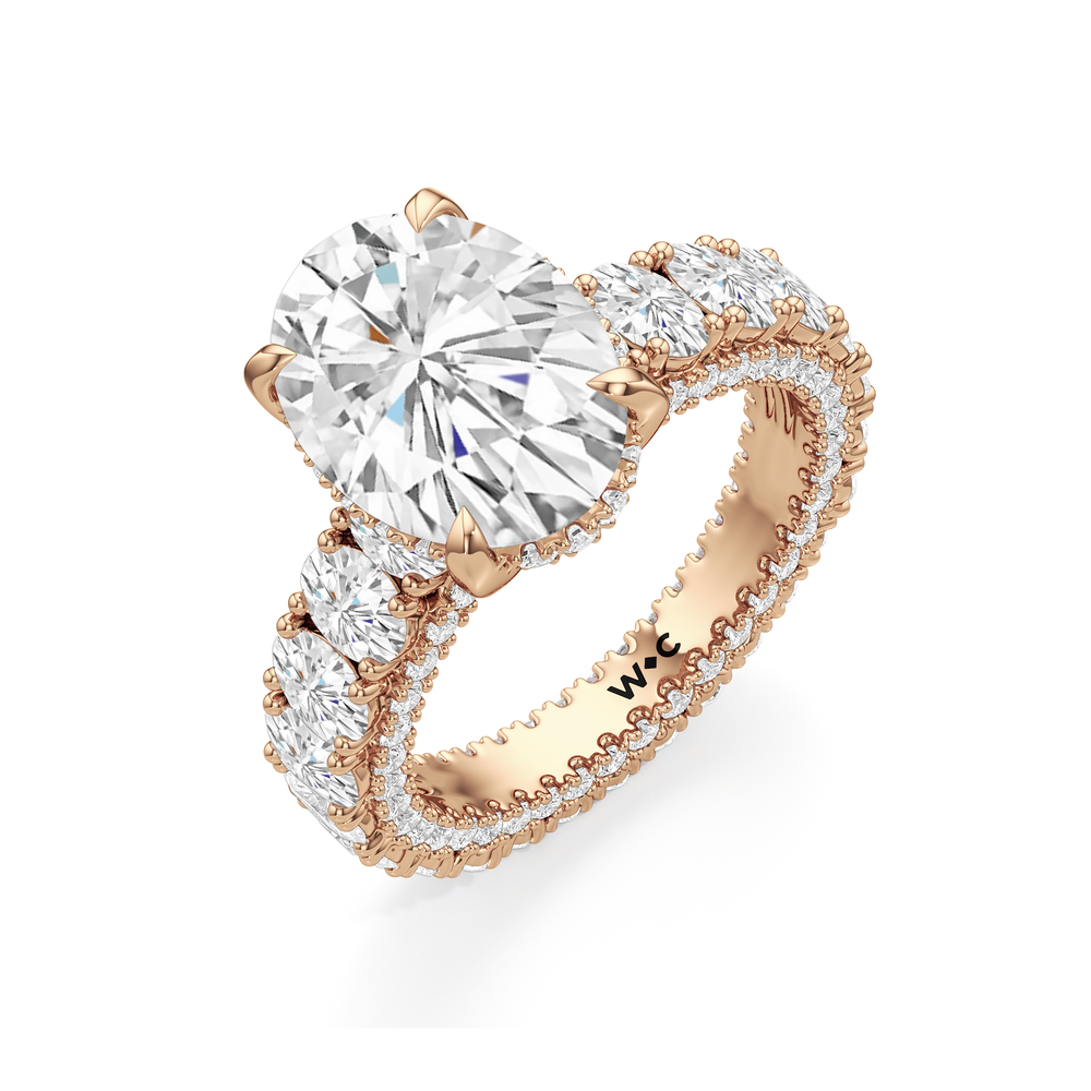 The Broome Ring with Oval Cut Diamond in 14KT Rose Gold view 5
