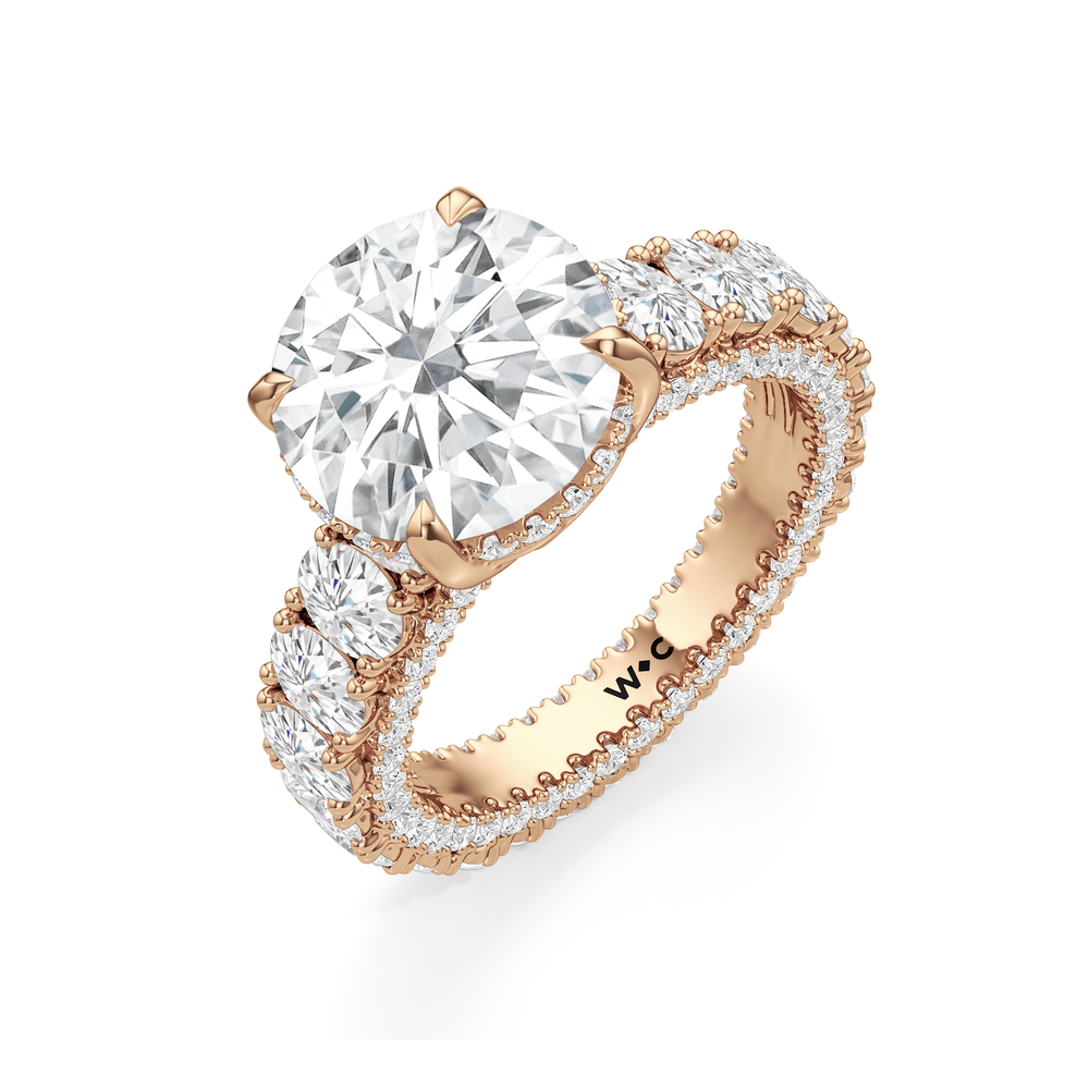 The Broome Ring with Round Cut Diamond in 14KT Rose Gold view 5
