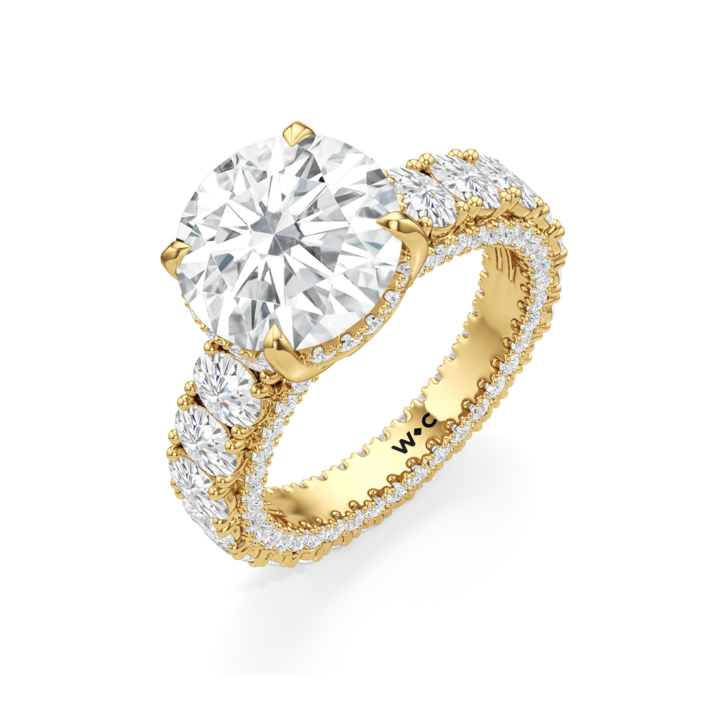 The Broome Ring with Round Cut Diamond in 14KT Yellow Gold view 5
