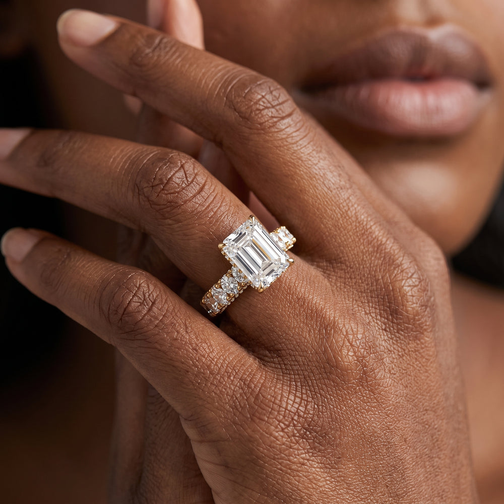 The Broome Ring with Emerald Cut Diamond in 14KT Platinum view 2
