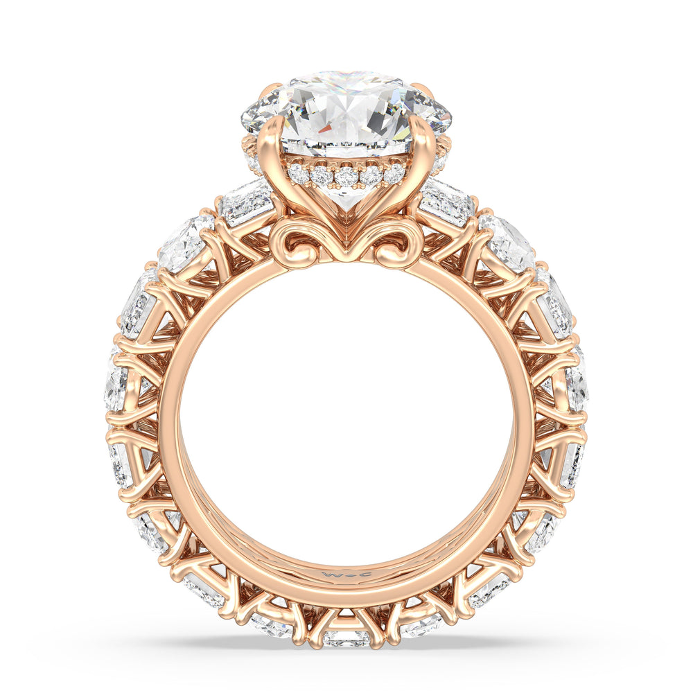 The Wall Street Ring with Round Cut Diamond in 14KT Rose Gold view 2
