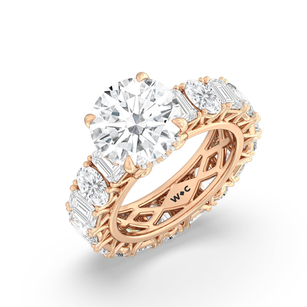The Wall Street Ring with Round Cut Diamond in 14KT Rose Gold view 3
