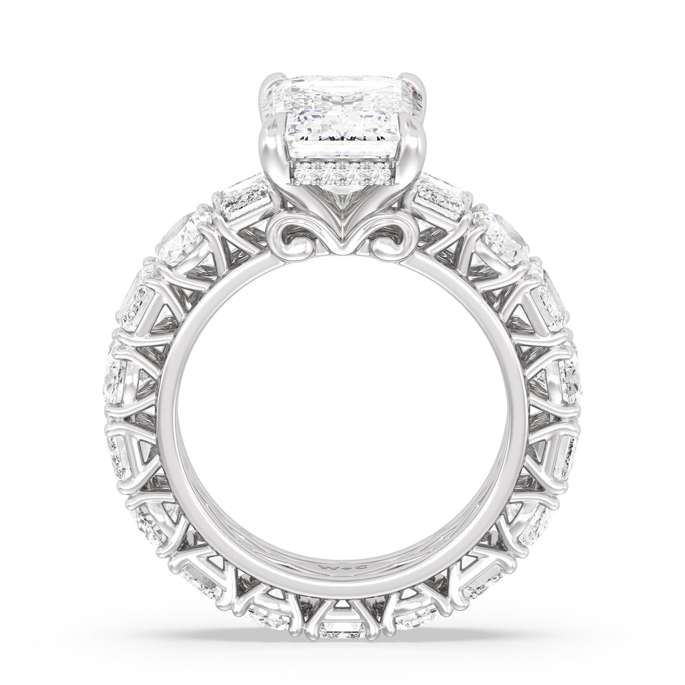 The Wall Street Ring with Emerald Cut Diamond in 14KT Platinum view 2
