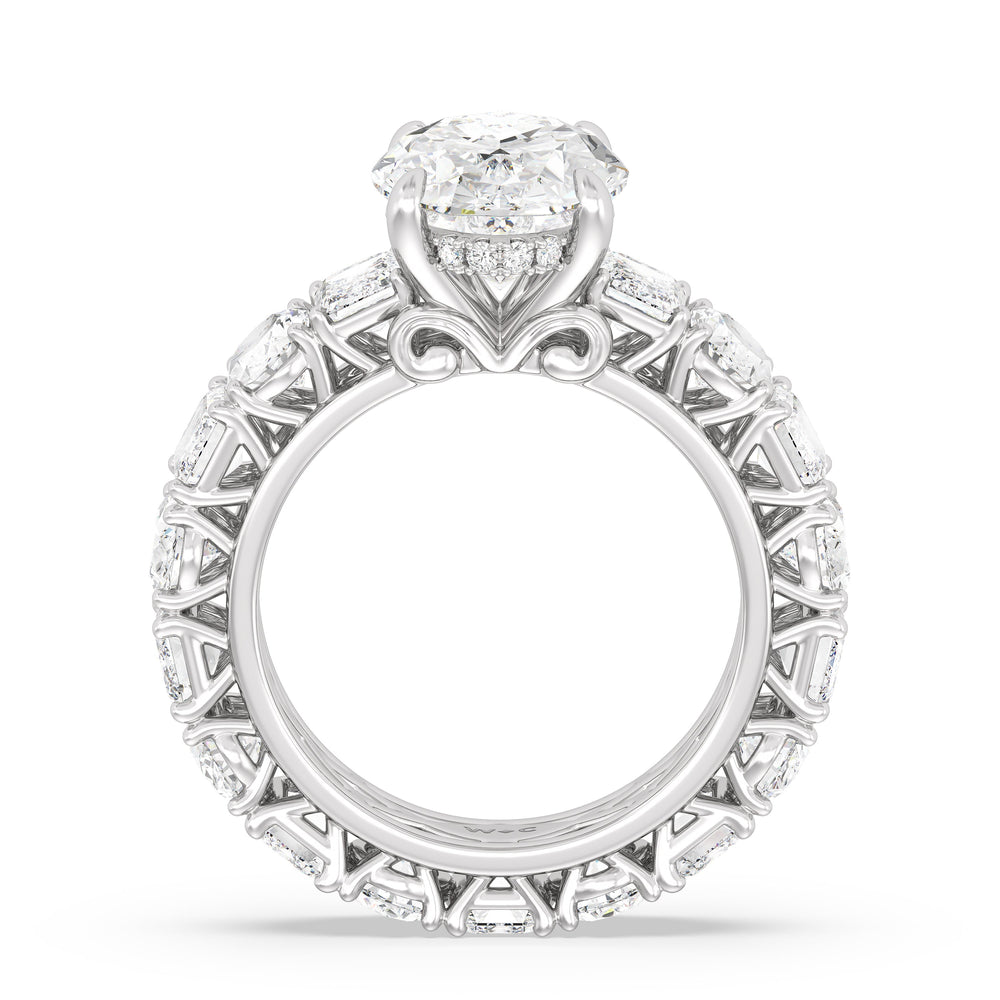 The Wall Street Ring with Oval Cut Diamond in 14KT Platinum view 2
