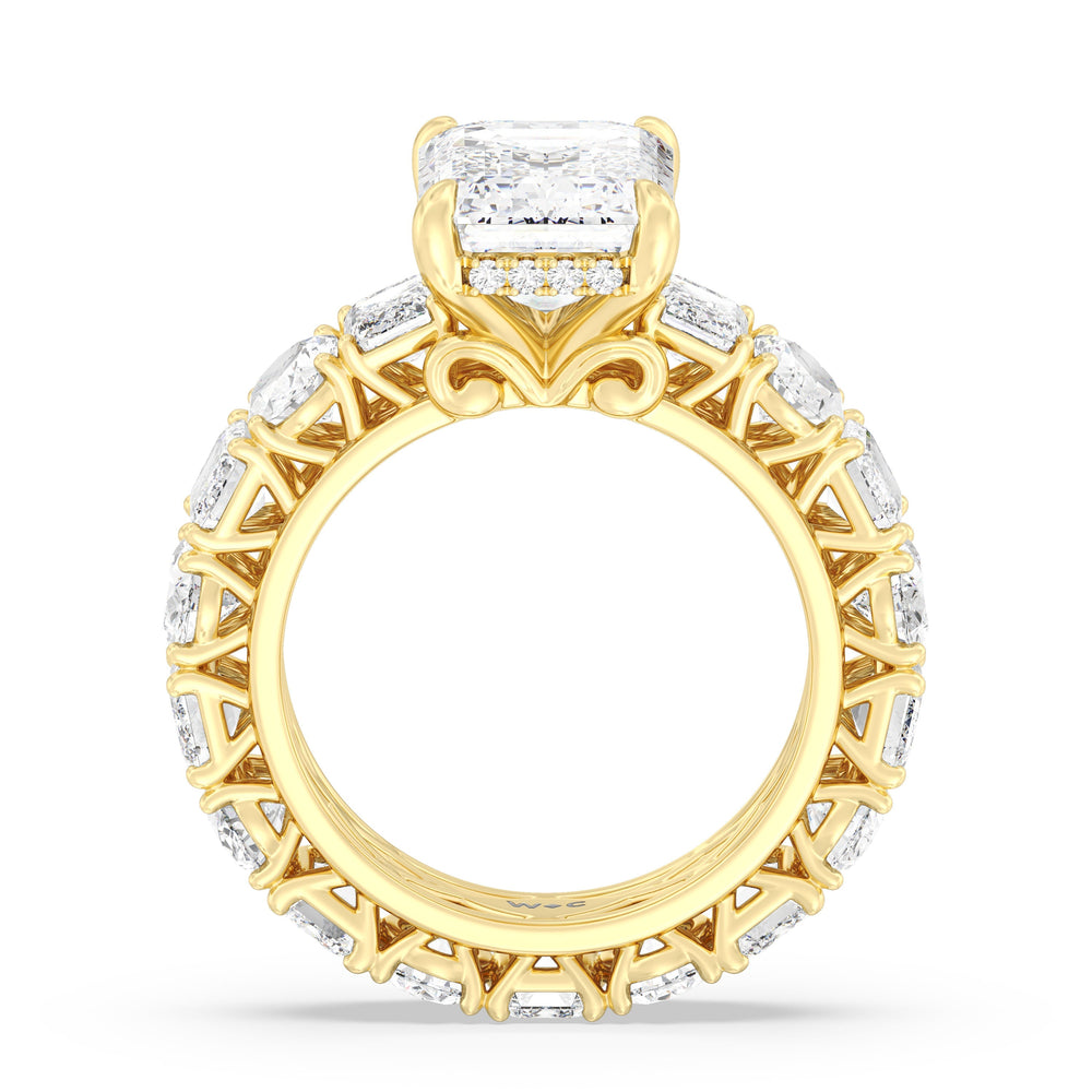 The Wall Street Ring with Emerald Cut Diamond in 14KT Yellow Gold view 2
