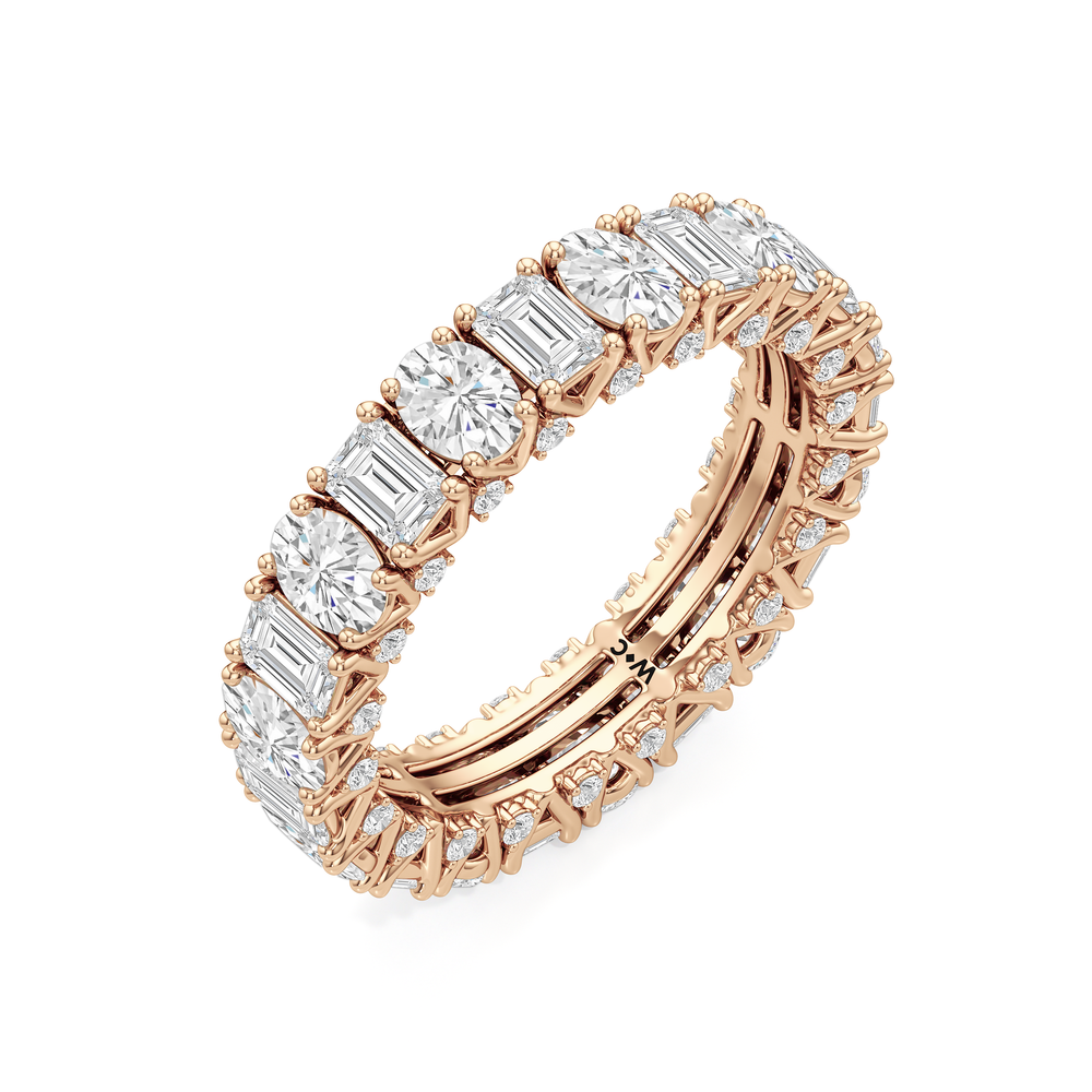 The Wall Street Diamond Band with 18KT Rose Gold Cut Diamond in 14KT Rose Gold view 5
