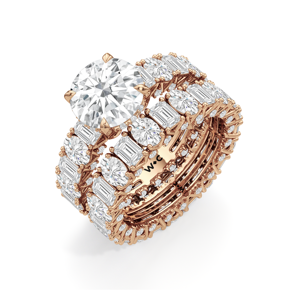 The Wall Street Ring with Emerald Cut Diamond in 14KT Rose Gold view 6
