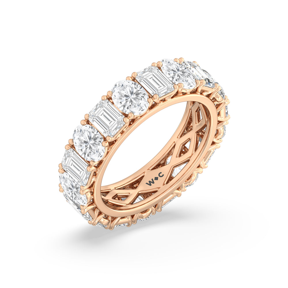 The Wall Street Diamond Band with 18KT Rose Gold Cut Diamond in 14KT Rose Gold view 4
