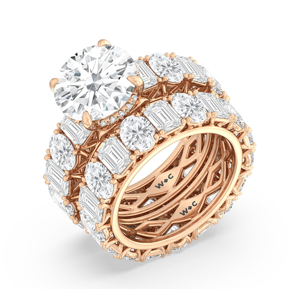 The Wall Street Diamond Band with 18KT Rose Gold Cut Diamond in 14KT Rose Gold view 3
