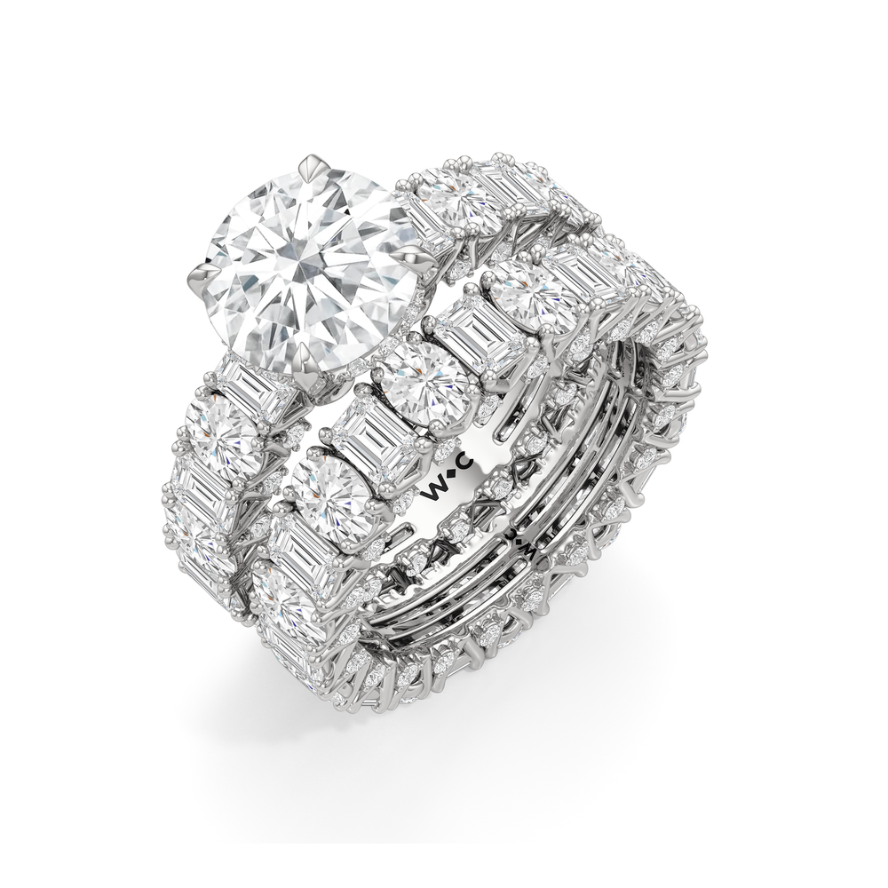 The Wall Street Ring with Round Cut Diamond in 14KT Platinum view 6
