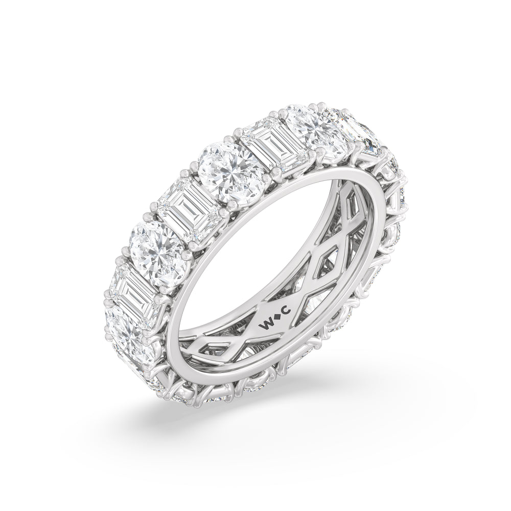 The Wall Street Diamond Band with Platinum Cut Diamond in 14KT Platinum view 4
