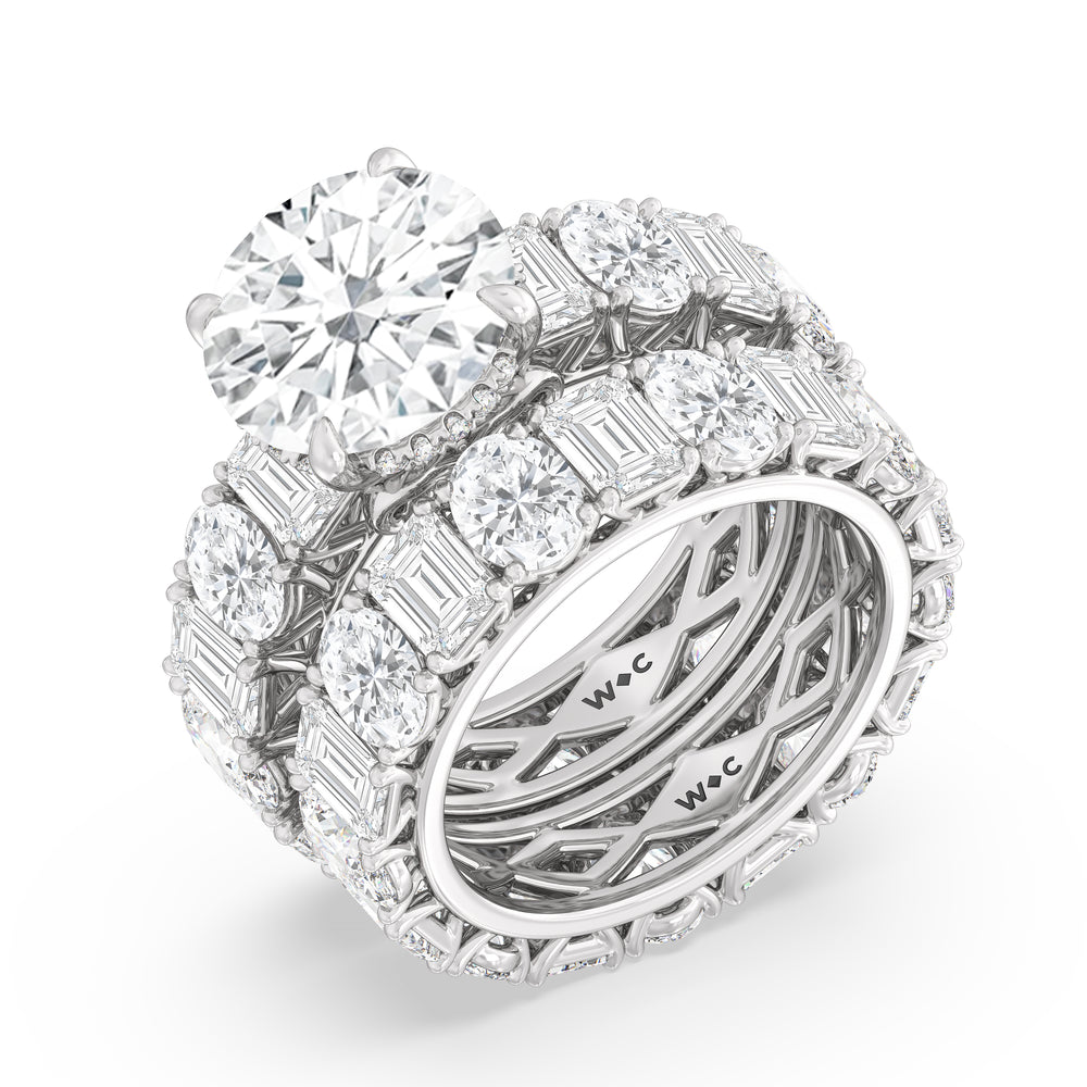 The Wall Street Diamond Band with Platinum Cut Diamond in 14KT Platinum view 3
