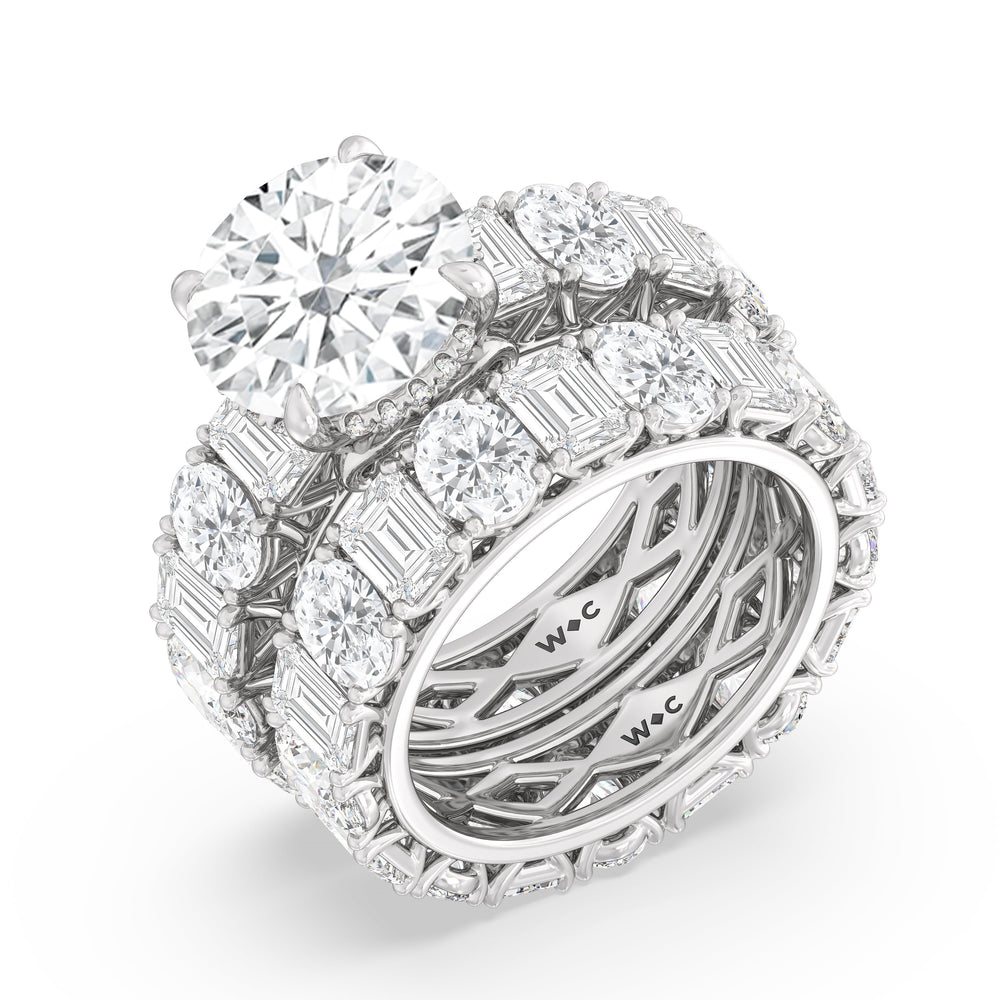 The Wall Street Ring with Emerald Cut Diamond in 14KT Platinum view 4

