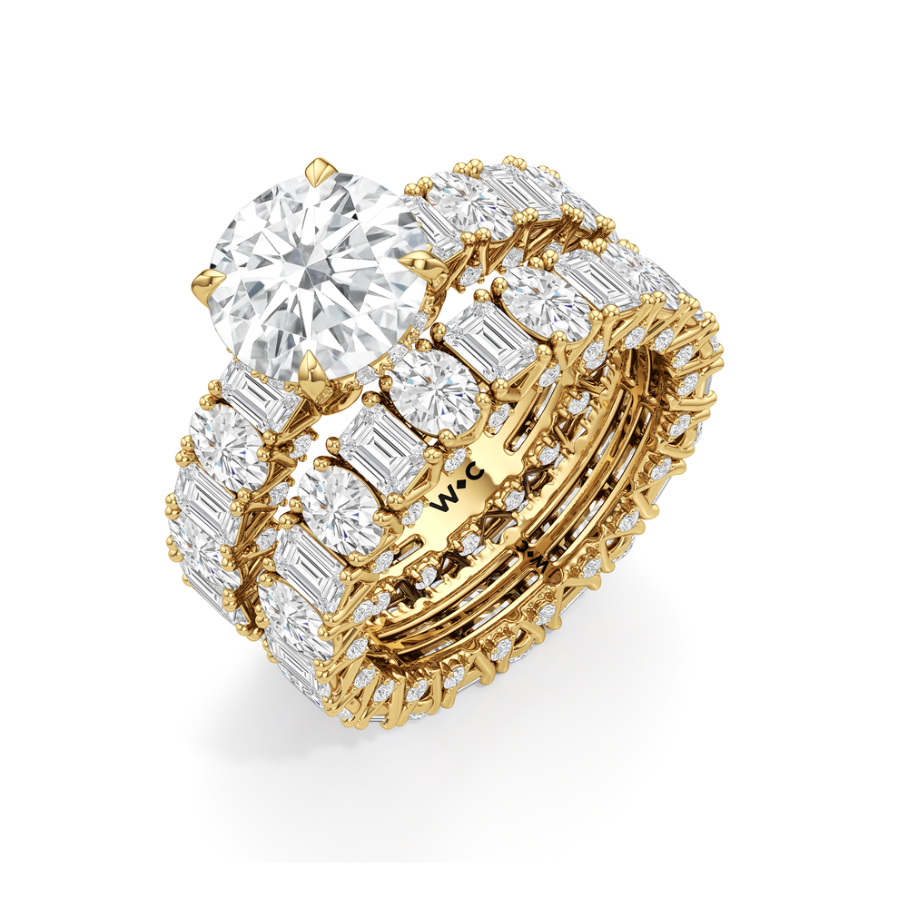 The Wall Street Ring with Oval Cut Diamond in 14KT Yellow Gold view 6
