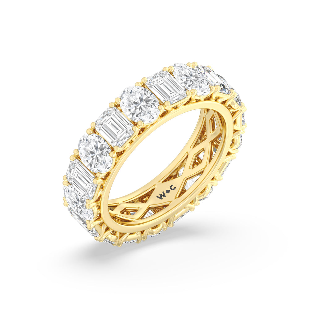 The Nolita Eternity Ring with 6 Cut Diamond in 14KT Yellow Gold view 3
