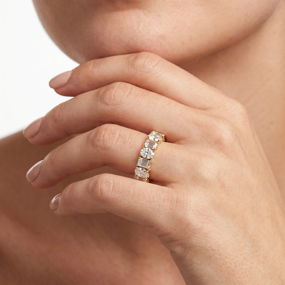 The Wall Street Diamond Band with Platinum Cut Diamond in 14KT Platinum view 2
