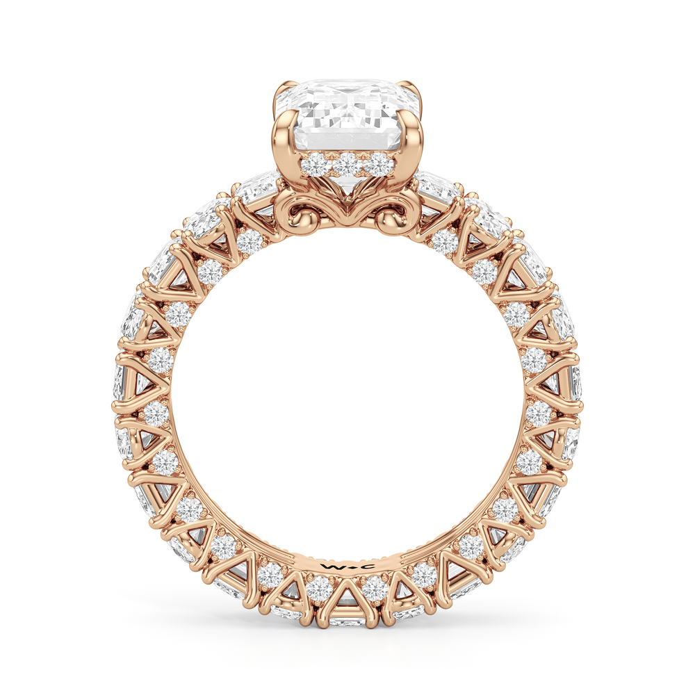 The Wall Street Ring with Emerald Cut Diamond in 14KT Rose Gold view 4

