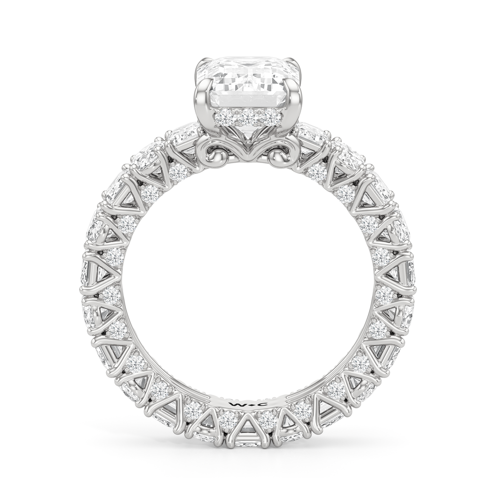The Wall Street Ring with Emerald Cut Diamond in 14KT Platinum view 4
