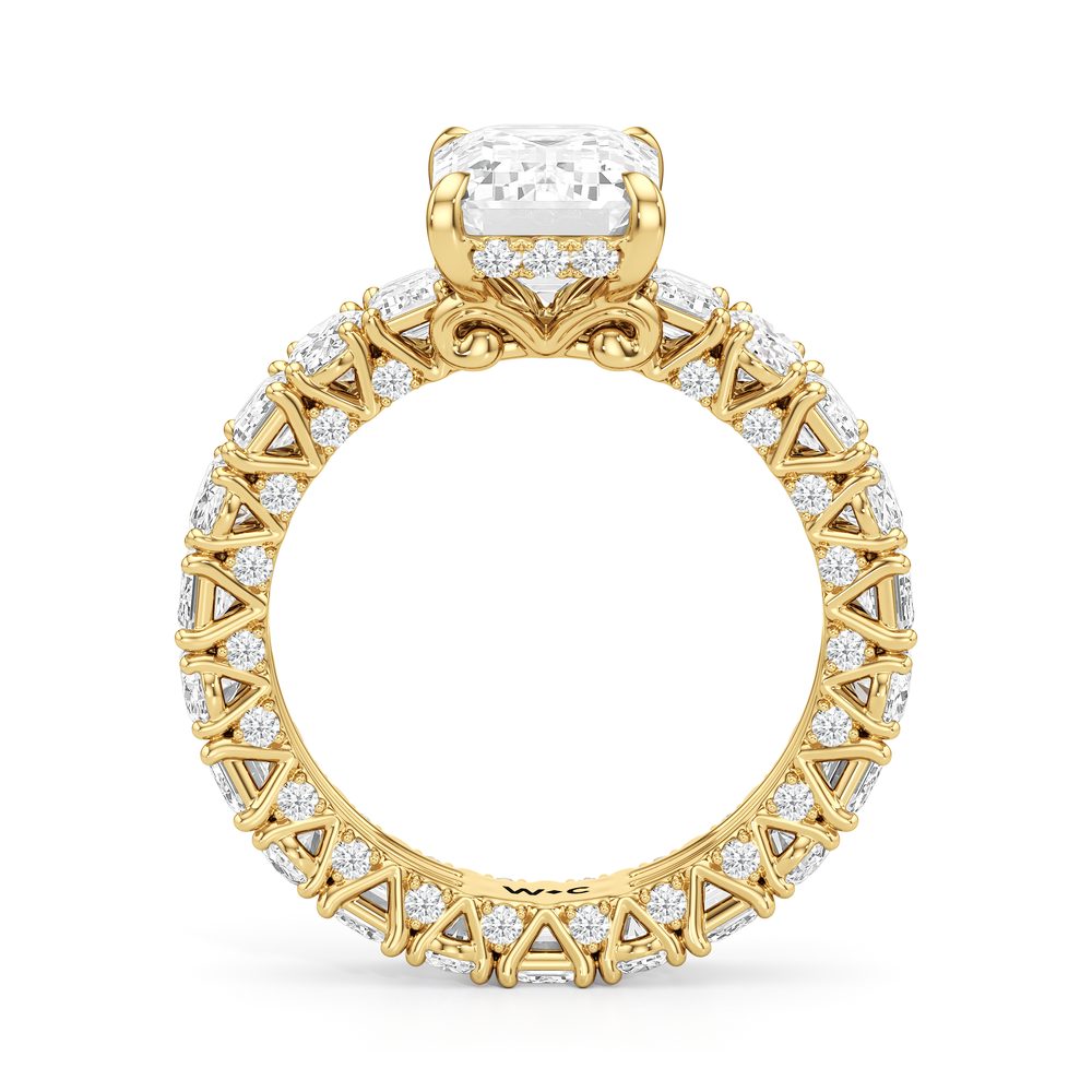 The Wall Street Ring with Emerald Cut Diamond in 14KT Yellow Gold view 4
