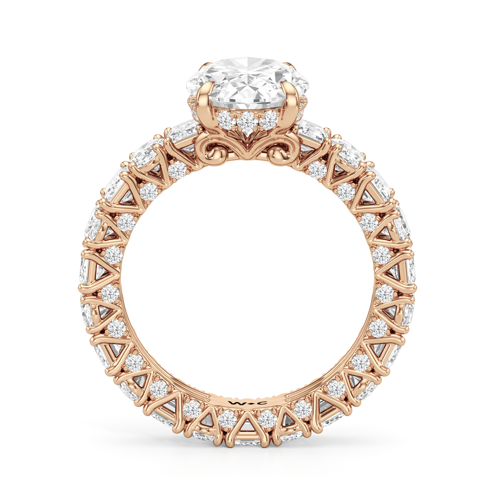 The Wall Street Ring with Oval Cut Diamond in 14KT Rose Gold view 4

