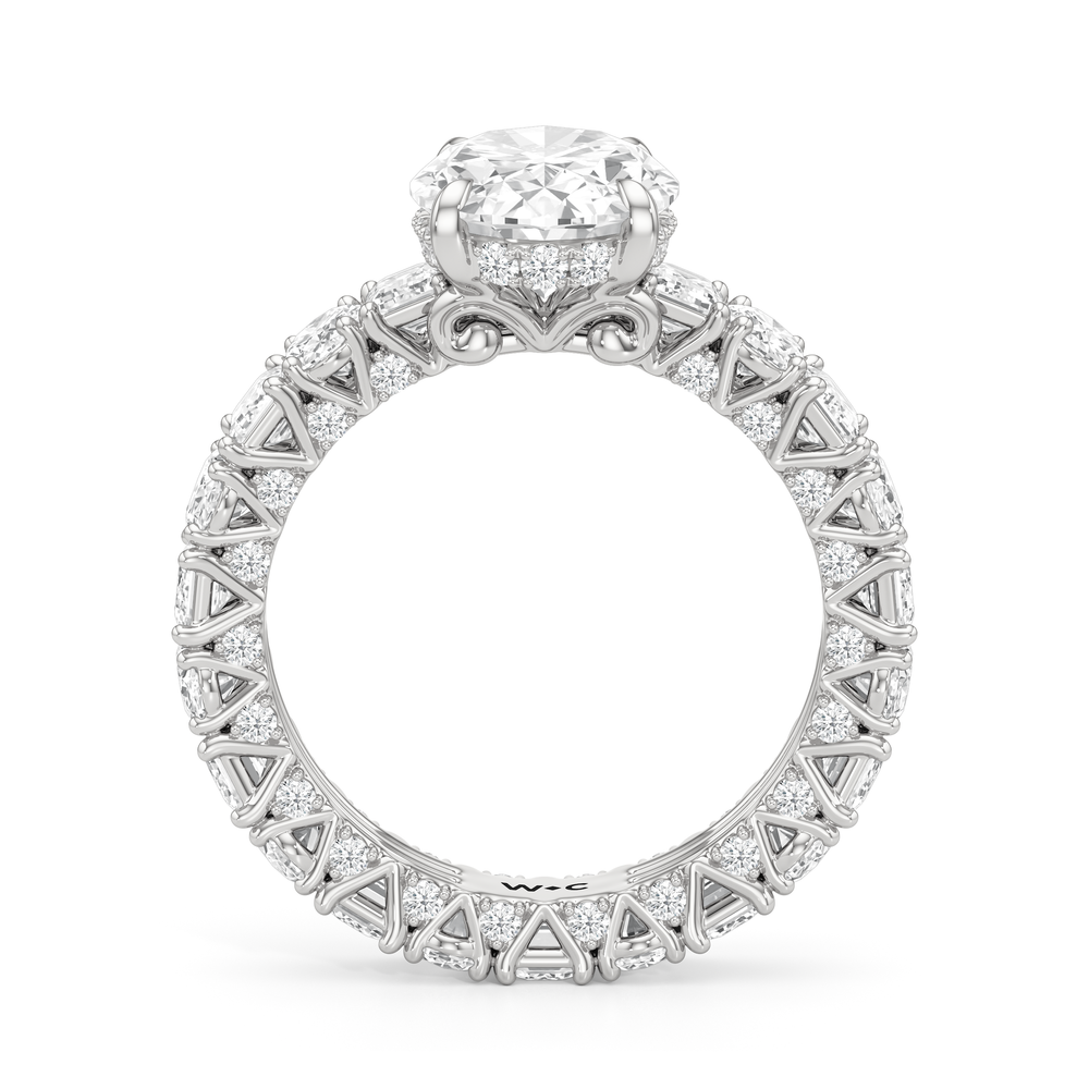 The Wall Street Ring with Oval Cut Diamond in 14KT Platinum view 4
