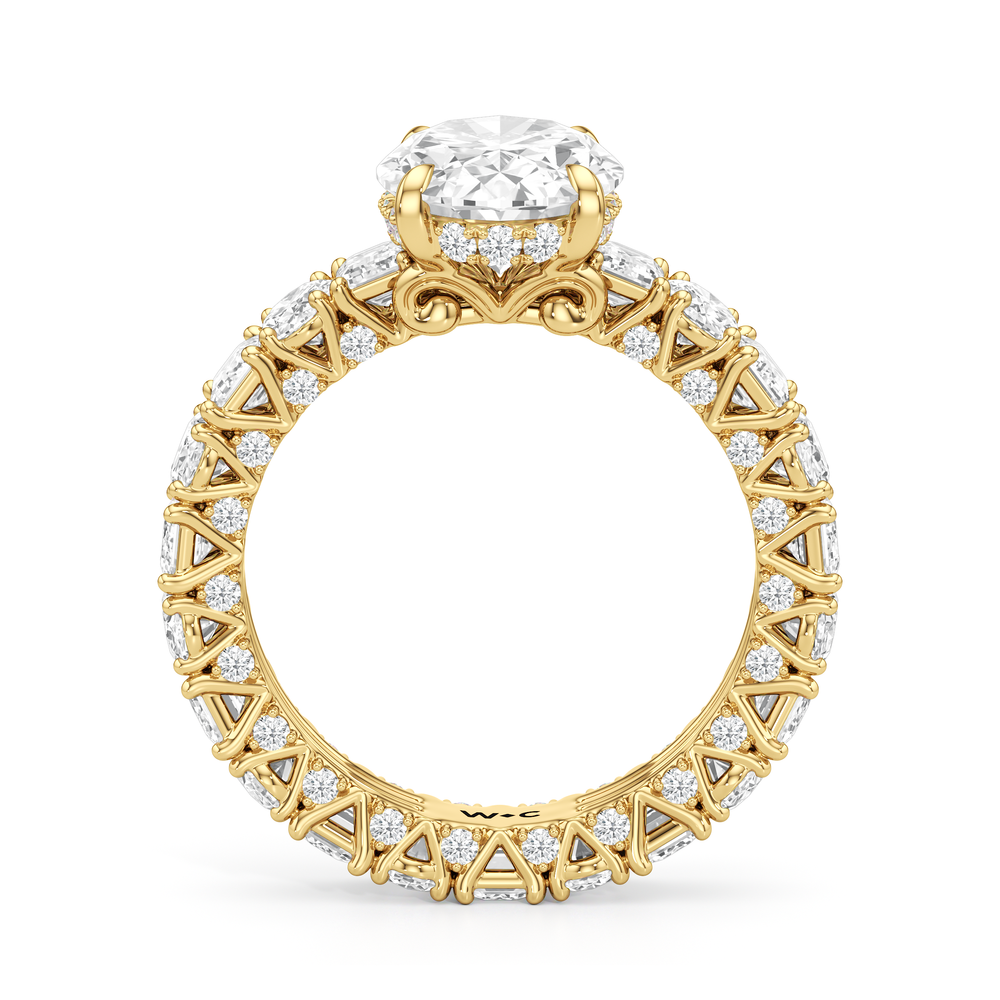 The Wall Street Ring with Oval Cut Diamond in 14KT Yellow Gold view 4
