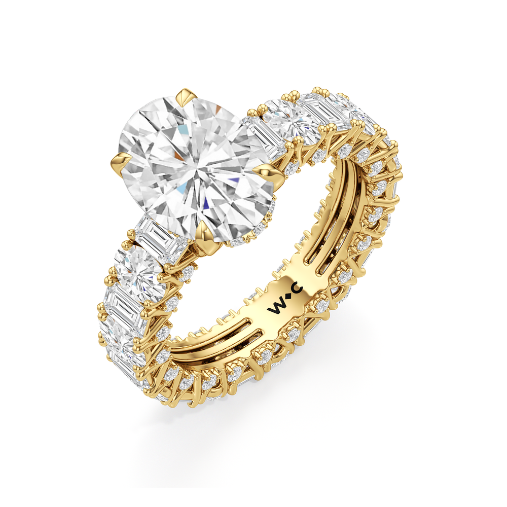 The Wall Street Ring with Oval Cut Diamond in 14KT Yellow Gold view 5
