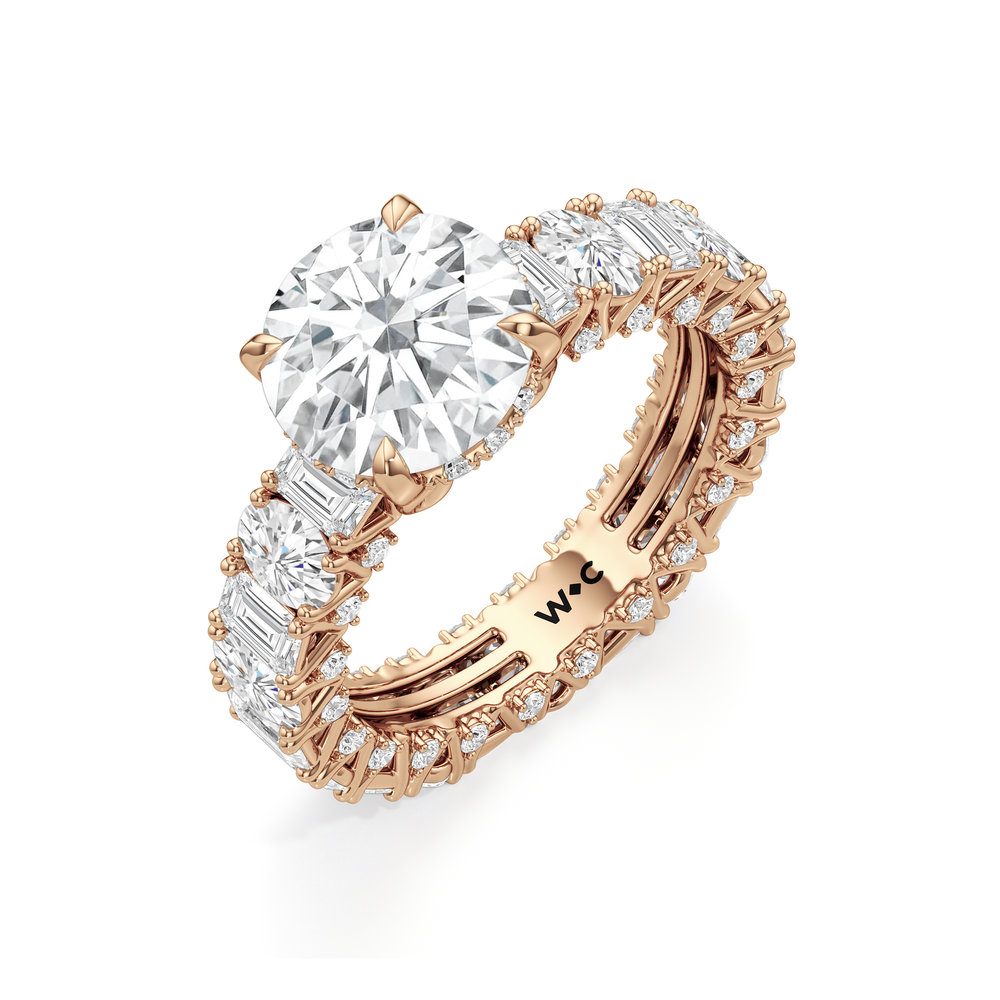 The Wall Street Ring with Round Cut Diamond in 14KT Rose Gold view 5
