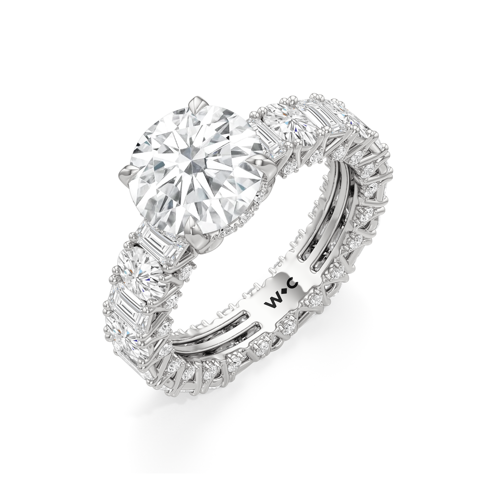 The Wall Street Ring with Round Cut Diamond in 14KT Platinum view 5
