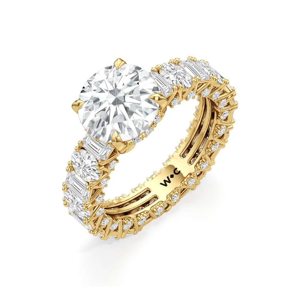 The Wall Street Ring with Round Cut Diamond in 14KT Yellow Gold view 5
