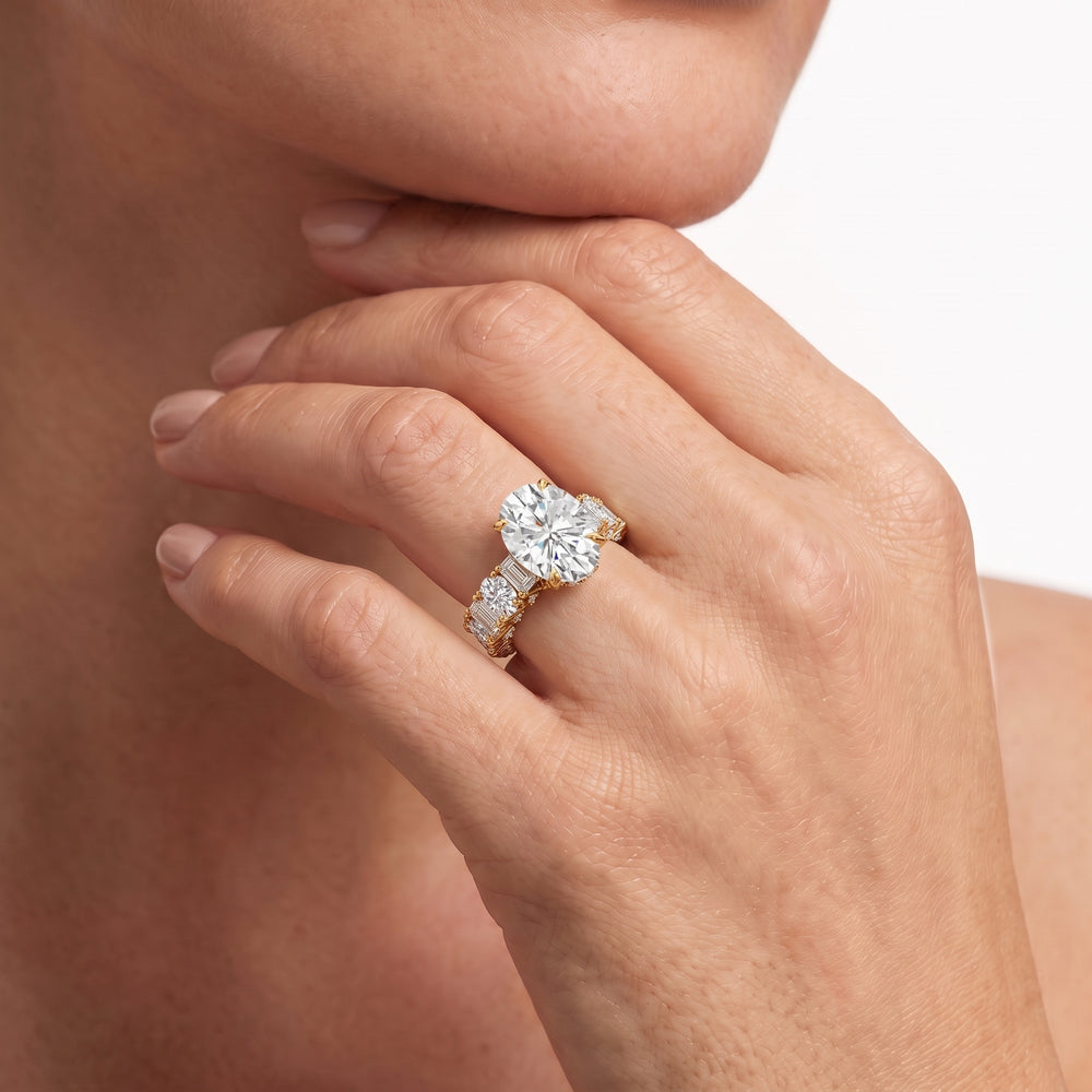 The Wall Street Ring with Round Cut Diamond in 14KT Yellow Gold view 3
