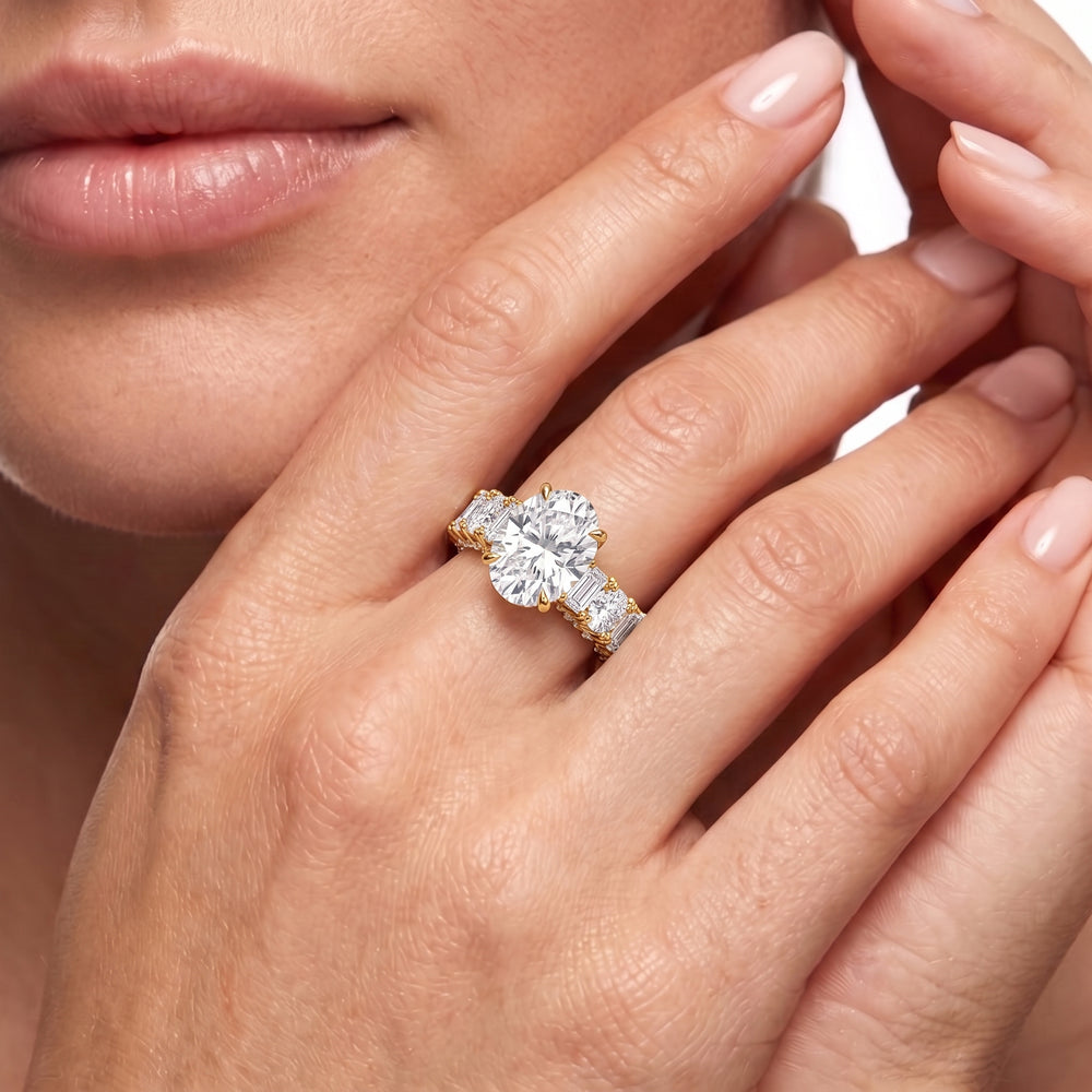 The Wall Street Ring with Round Cut Diamond in 14KT Platinum view 2
