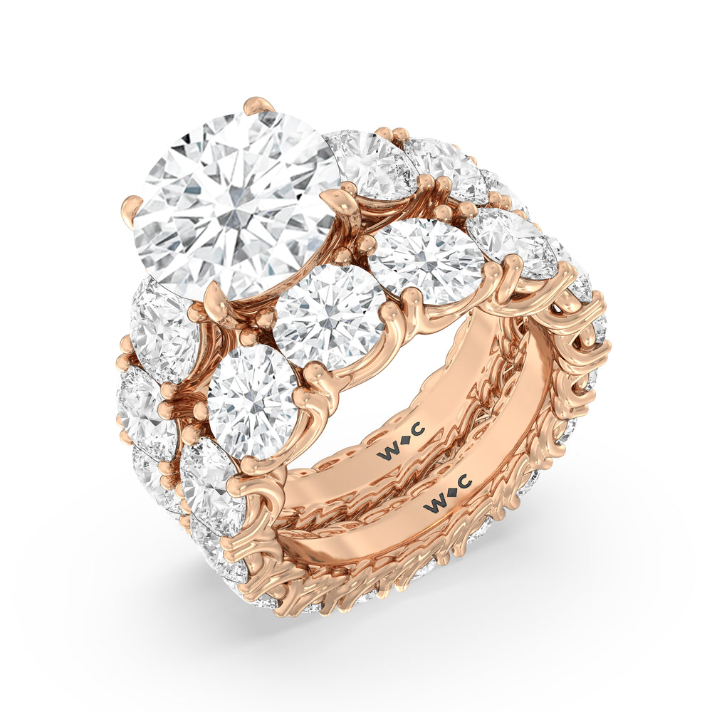 The Upper West Side Diamond Band with 18KT Rose Gold Cut Diamond in 14KT Rose Gold view 3

