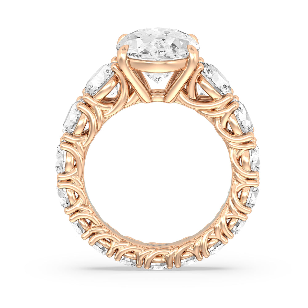 The Upper West Side Ring with Oval Cut Diamond in 14KT Rose Gold view 3
