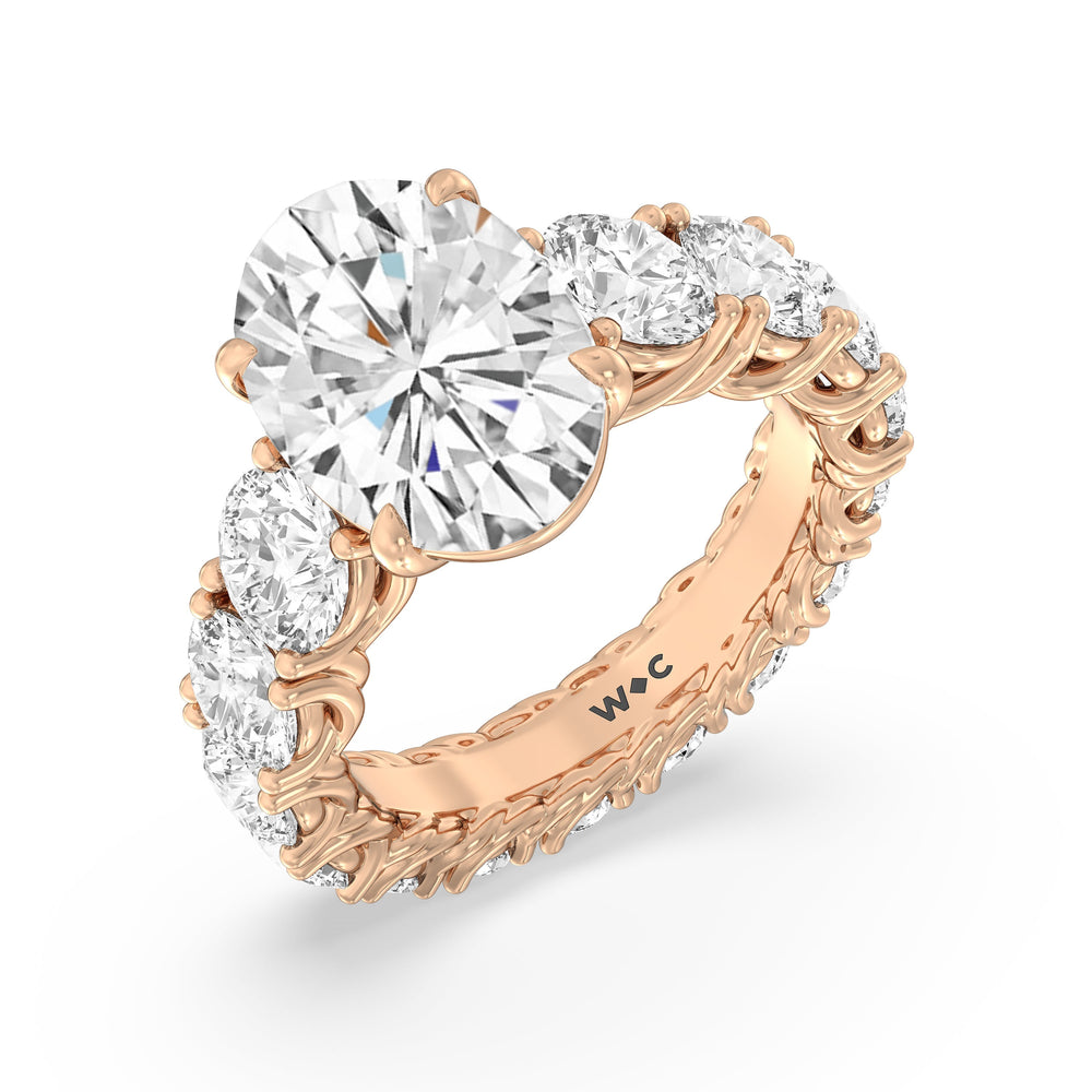 The Upper West Side Ring with Oval Cut Diamond in 14KT Rose Gold view 4
