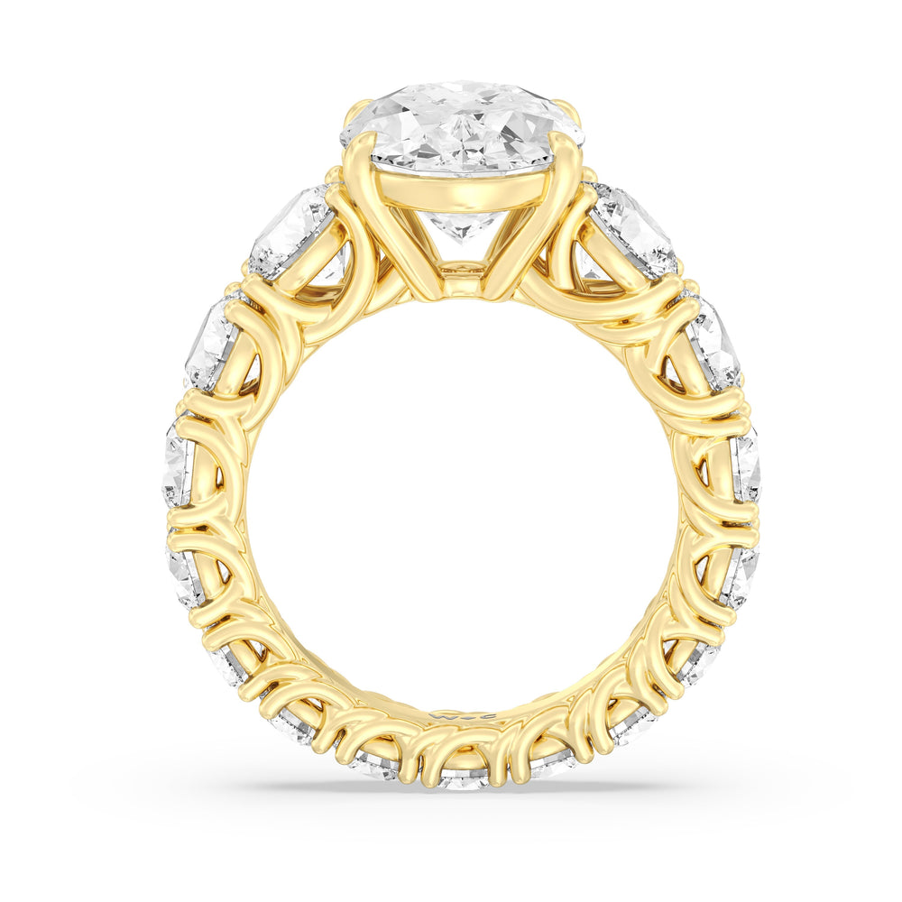 The Upper West Side Ring with Oval Cut Diamond in 14KT Yellow Gold view 3
