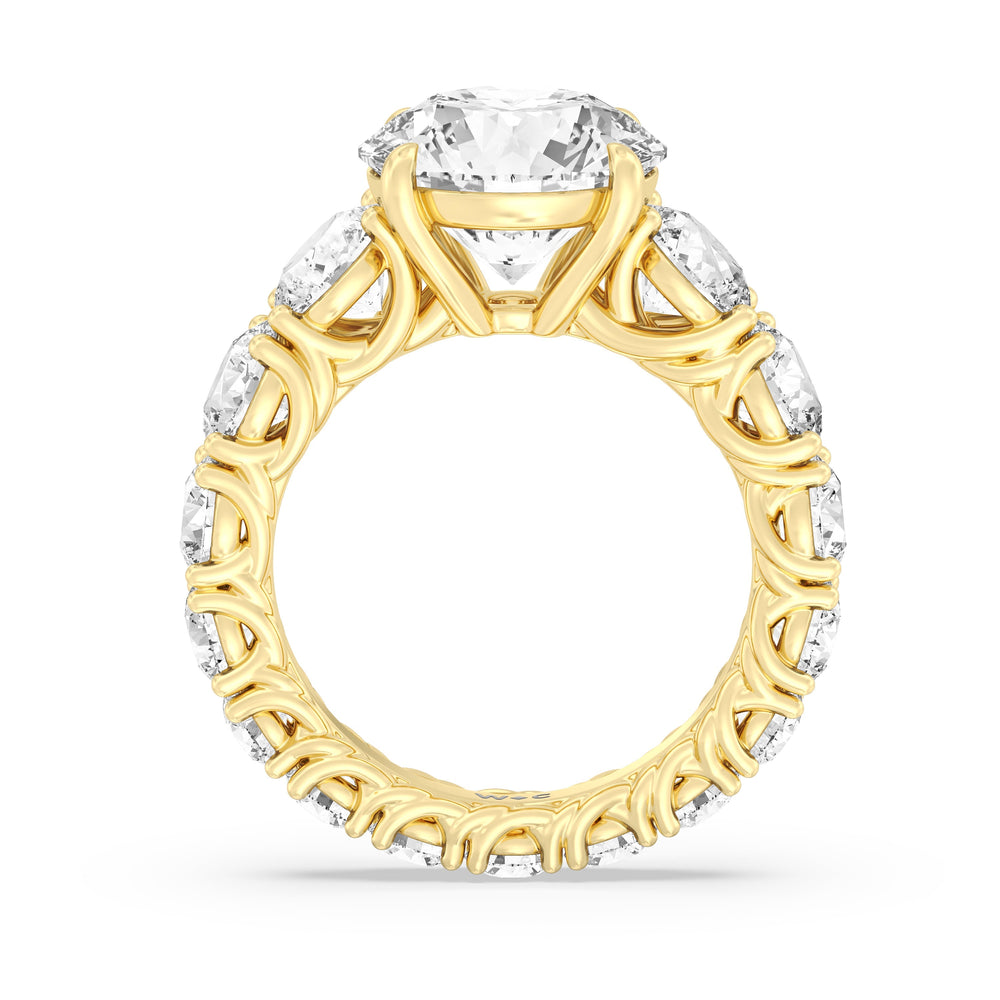 The Upper West Side Ring with Round Cut Diamond in 14KT Yellow Gold view 2
