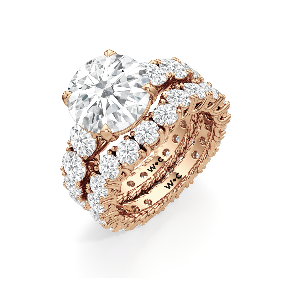 The Upper West Side Ring with Oval Cut Diamond in 14KT Rose Gold view 6
