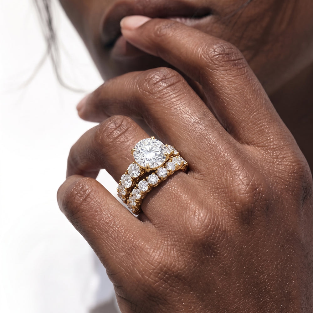The Upper West Side Diamond Band with 18KT Yellow Gold Cut Diamond in 14KT Yellow Gold view 3

