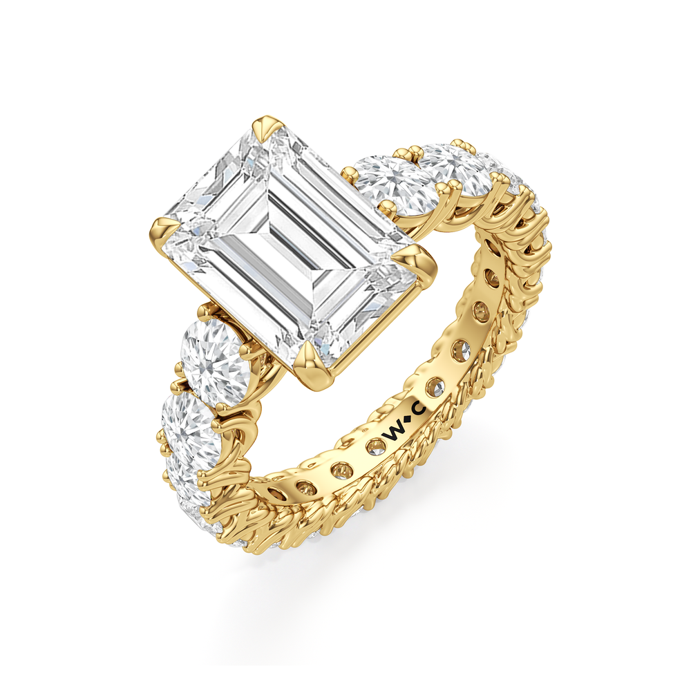 The Upper West Side Ring with Emerald Cut Diamond in 14KT Yellow Gold view 5
