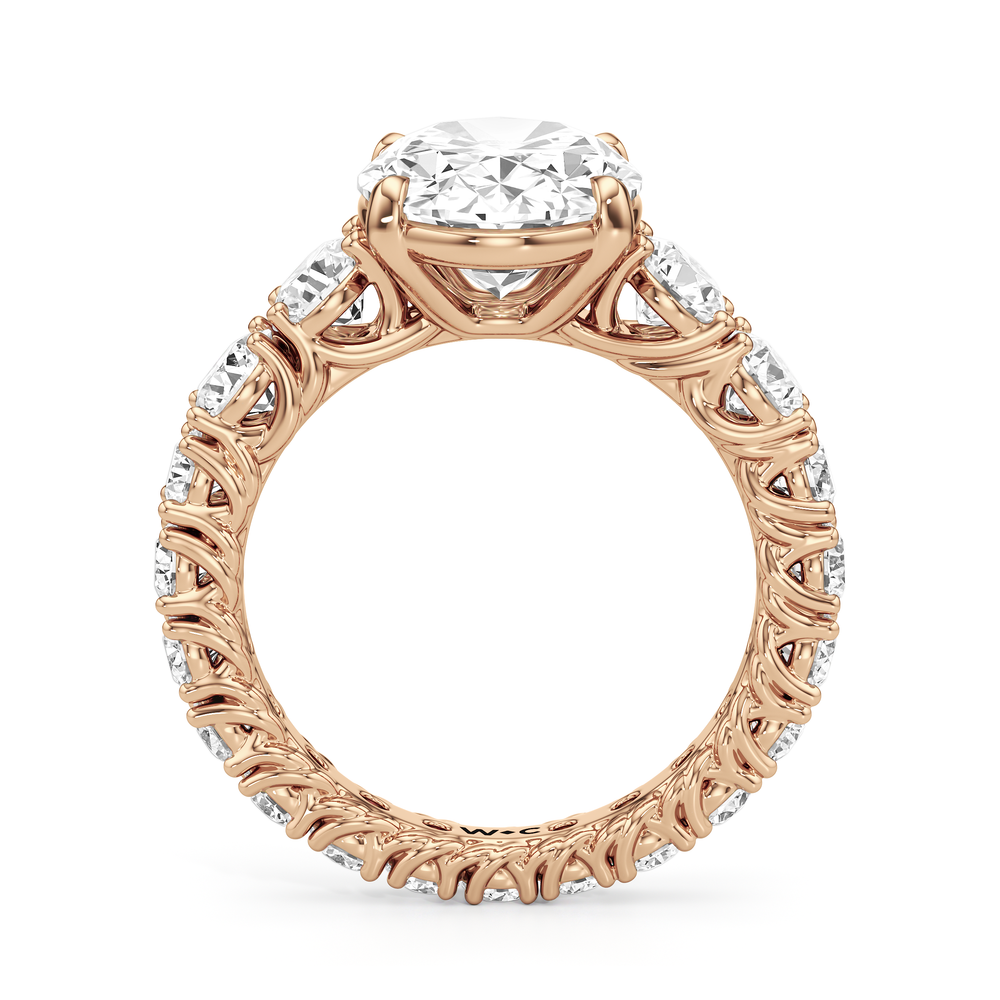 The Upper West Side Ring with Oval Cut Diamond in 14KT Rose Gold view 4
